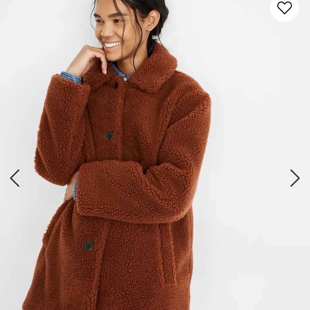 Madewell Button-Front Sherpa Coat Size S NWT